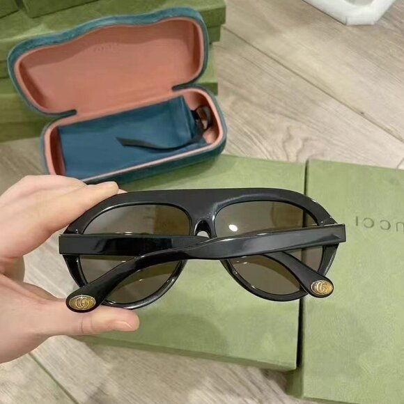 NIB Authentic Gucci Men's Shield Aviator Sunglasses, 61mm - Picture 2 of 3